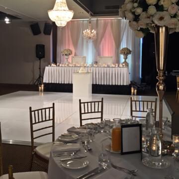 white dance floor hire by event marquees | © event marquees
