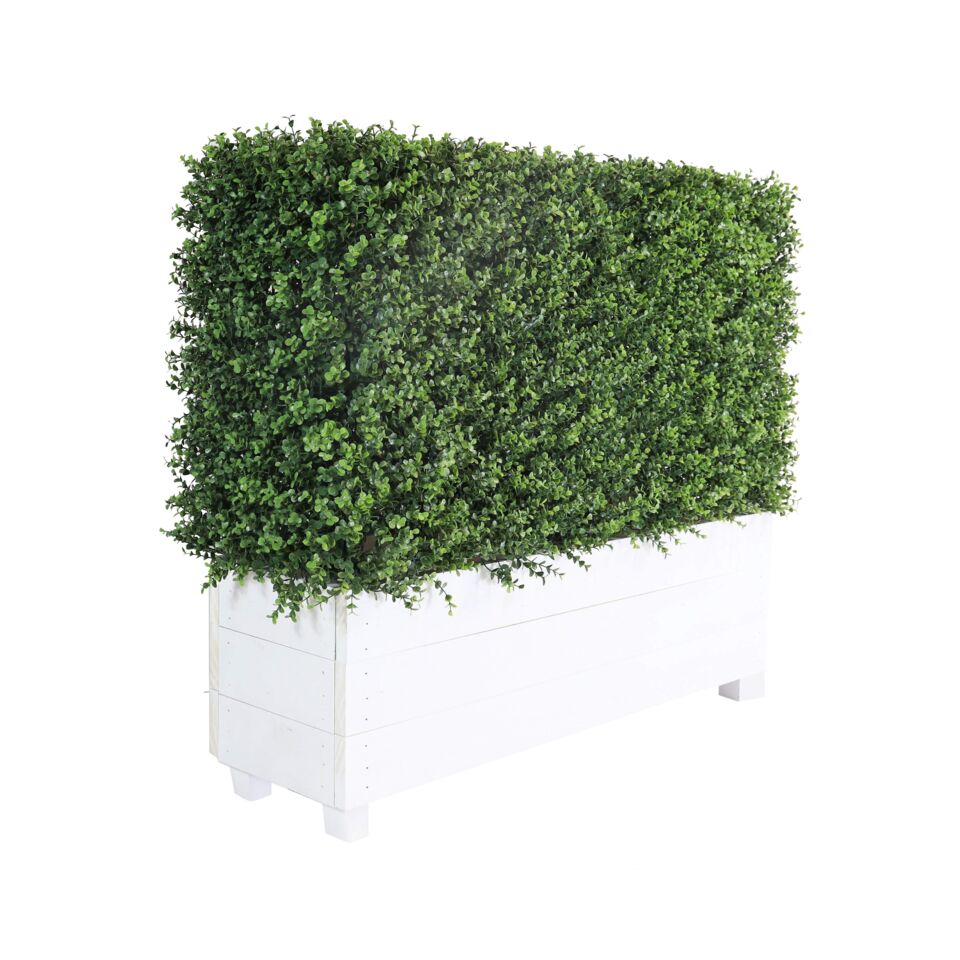 Artificial Hedge for sale with White Planter Box by Event Marquees | © Event Marquees
