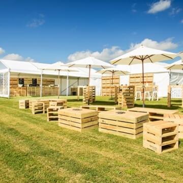 Pallet Furniture Hire by Event Marquees | © Event Marquees
