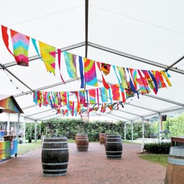 Wine Barrel Furniture Hire by Event Marquees | © Event Marquees